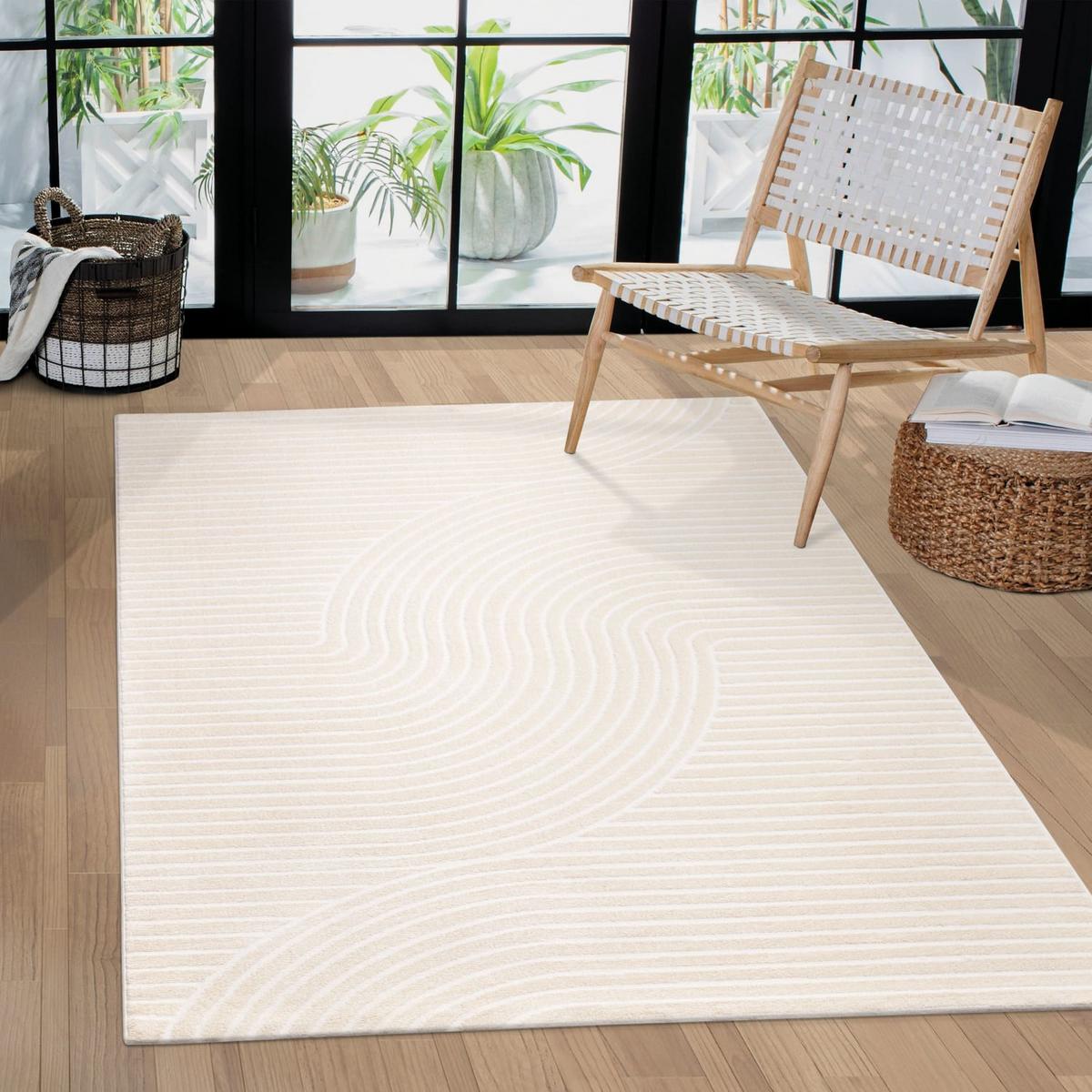 KURZFLORTEPPICH, einfarbig, Florhöhe 9 mm, Creme, 160 x 220 cm - Creme, Textil (220/160cm) - KADIMA DESIGN