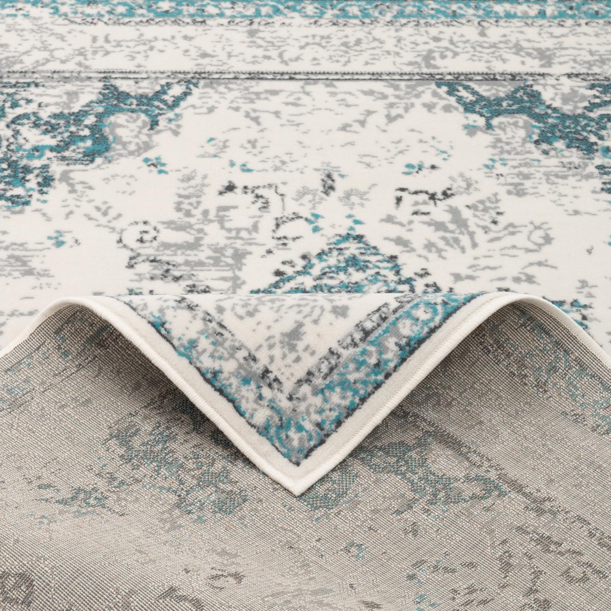 DESIGNER TEPPICH POP-VINTAGE - Blau/Creme, Textil (120/170cm) - Pergamon
