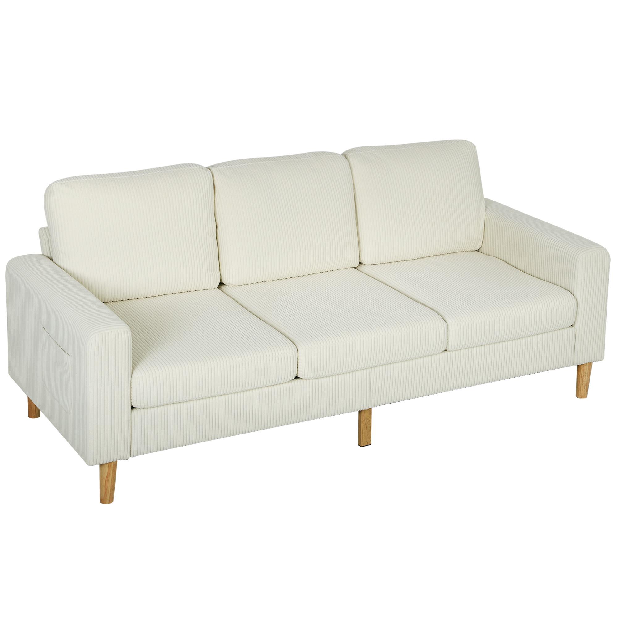 SOFA Oryvith 192/80/85cm - Beige, Textil (80/85/192cm) - ZMH