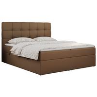 BOXBETT ERNI 160/200 - Braun Kunstleder - H3 - Braun, Holz/Textil (160/200cm) - MKS