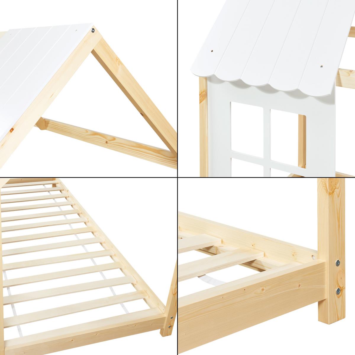 HAUSBETT Tostedt - Naturfarben, Holz (90/200cm) - [en.casa]