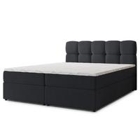 BOXBETT MERU 140x200 cm mit Matratze und Topper - Schwarz - Schwarz, Holz (140/200cm) - MASSENO