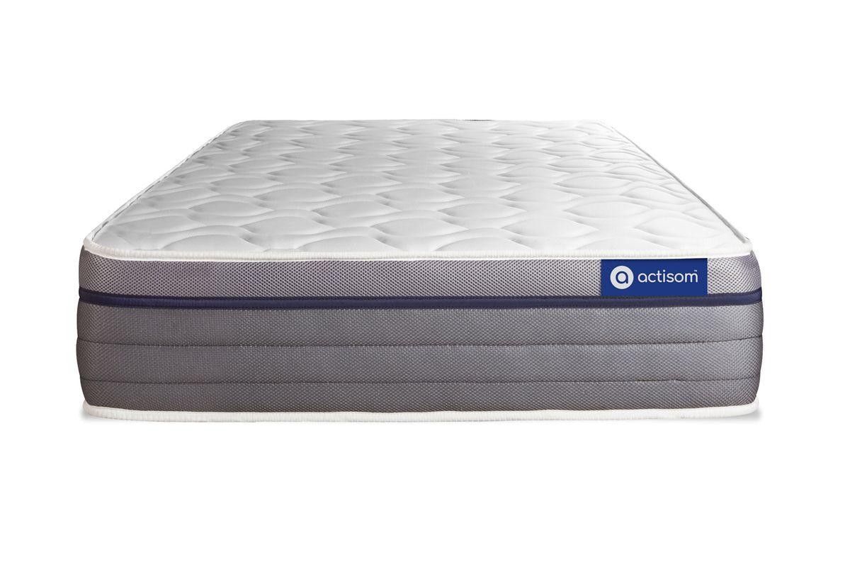 BETT Actilatex zen Latex und Memory-Schaum 80 x 200 cm h1 - Kit Bettgestell Grau - Beige/Grau, Karton/Holz (80/200cm) - ACTISOM