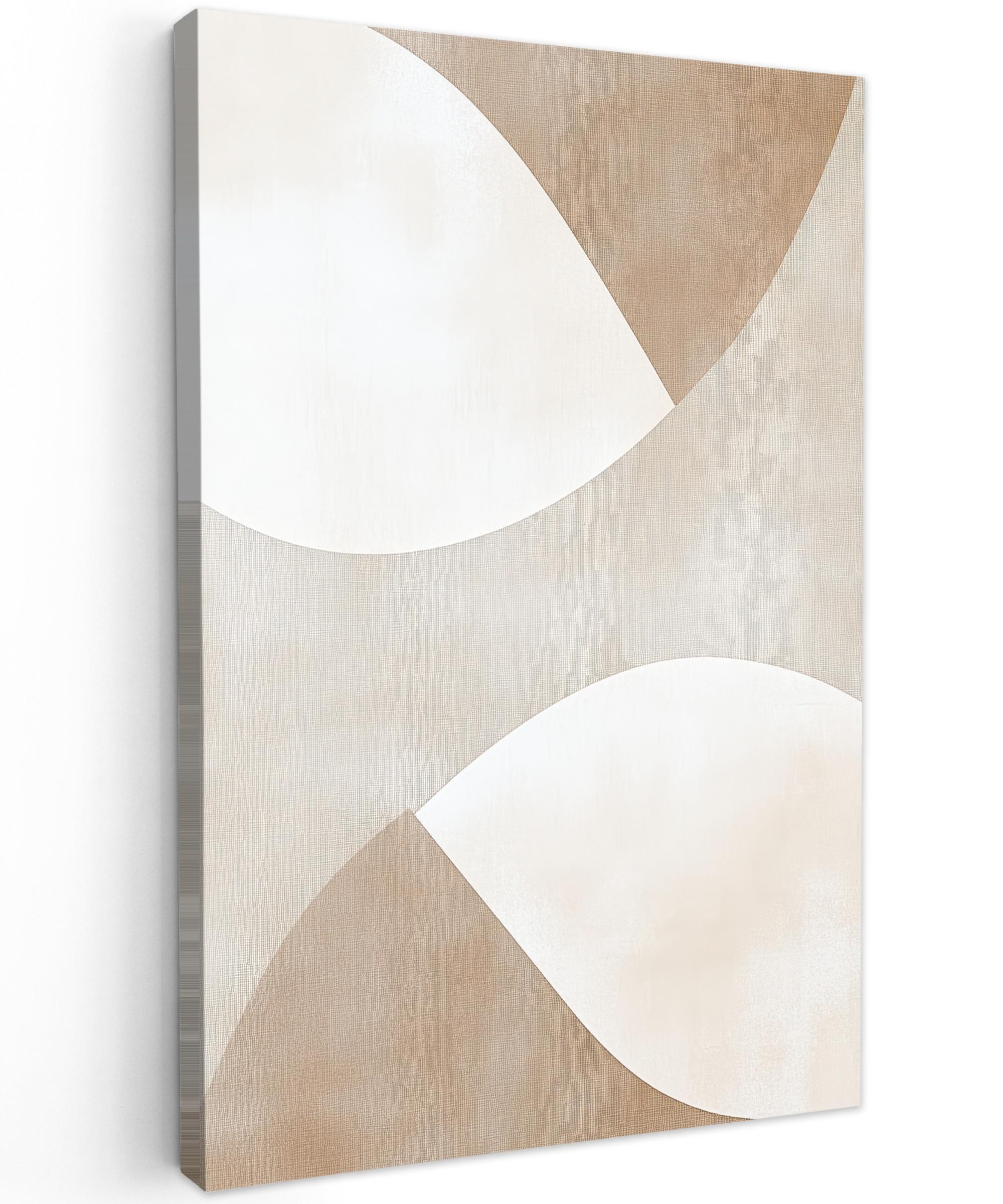 LEINWANDBILD Braun - Japandi - Abstrakt Wanddeko 40x60 cm - Sandfarben, Textil (40/60cm) - MuchoWow