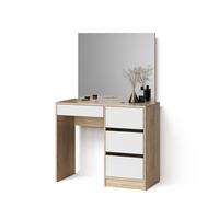 SCHMINKTISCH Imola Sonoma 90 cm mit Spiegel - Sonoma Eiche, Holzwerkstoff (90/75/40cm) - Livinity®