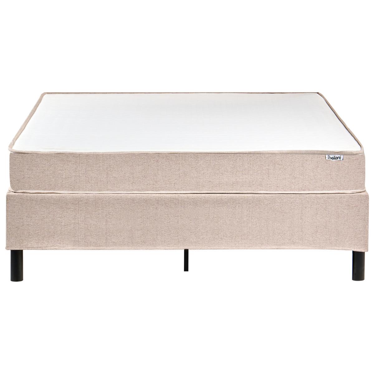 BOXSPRINGBETT ohne Kopfteil 140/200 cm Stoff Beige Countess - Beige, Textil (140/200cm) - Beliani