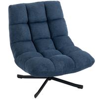 SESSEL Polyester Dunkelblau - Schwarz/Dunkelblau, Textil/Metall (75/90/95cm) - HOMCOM