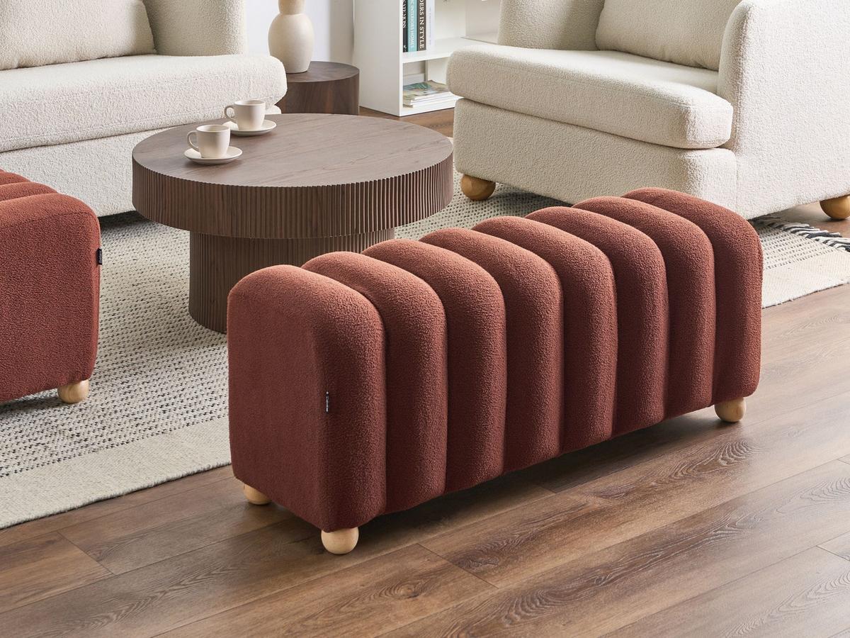 POLSTERBANK Bouclé Goldbraun Idyllwild - Goldfarben, Textil (111/45/39cm) - Beliani