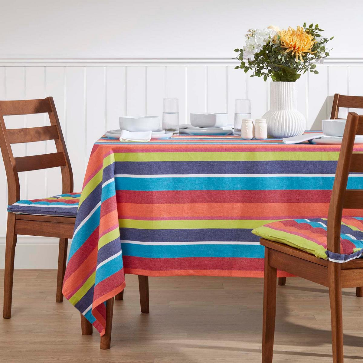 TISCHDECKE bunt gestreift 137/178 cm, 100% Baumwolle - Multicolor, Textil (137/178cm) - Homescapes