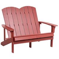 GARTENBANK Adirondack 125 cm Rot - Dunkelrot, Kunststoff (125/91/73cm) - Beliani