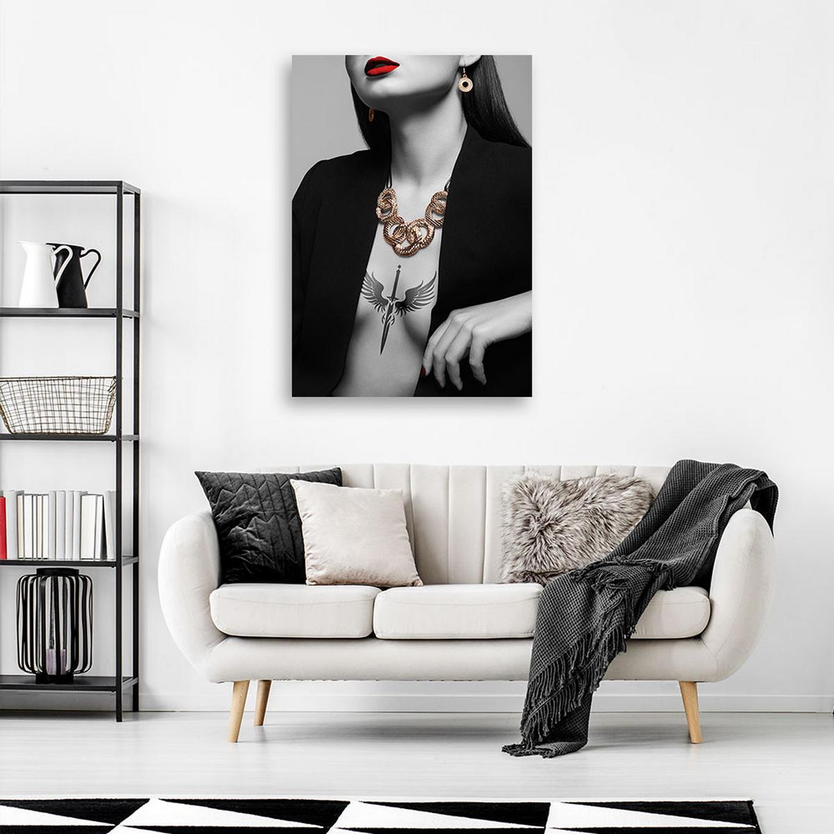 LEINWANDBILD Frau Glamour 40x60cm - Schwarz, Textil (40/60cm) - Feeby