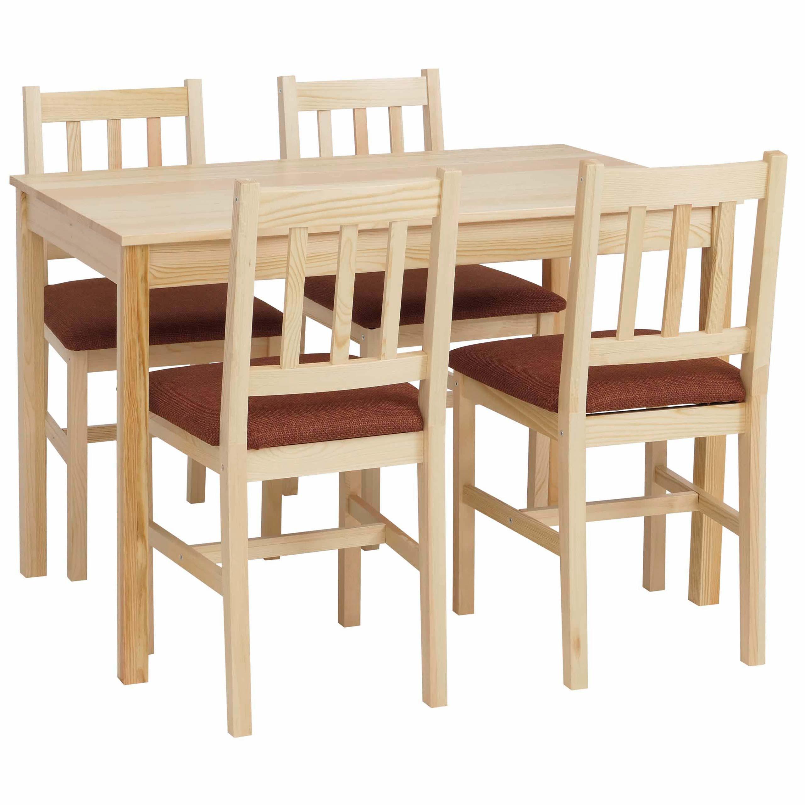 ESSZIMMER-SET Kiefer Dekor - Braun/Kieferfarben, Holz - MCW