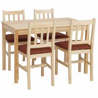 ESSZIMMER-SET Kiefer Dekor - Braun/Kieferfarben, Holz - MCW
