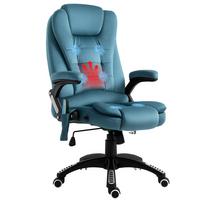 MASSAGESESSEL Chefsessel Gamingstuhl Drehstuhl Massagebürostuhl Blau - Blau/Schwarz, Kunststoff/Textil (74/116/67cm) - Vinsetto