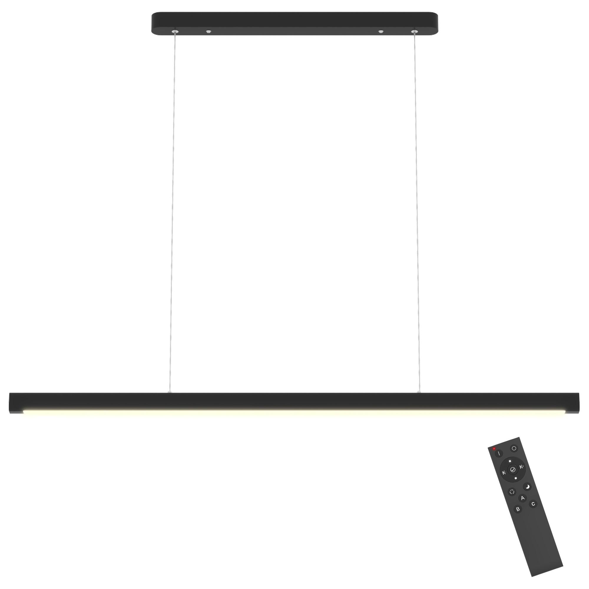 PENDELLEUCHTE Stahl PC Schwarz - Schwarz, Metall (114/3.8/150cm) - HOMCOM