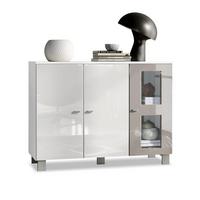 SIDEBOARD Denjo Tür in Sandgrau Hochglanz - Sandfarben, Holzwerkstoff (107/81/35cm) - Vladon