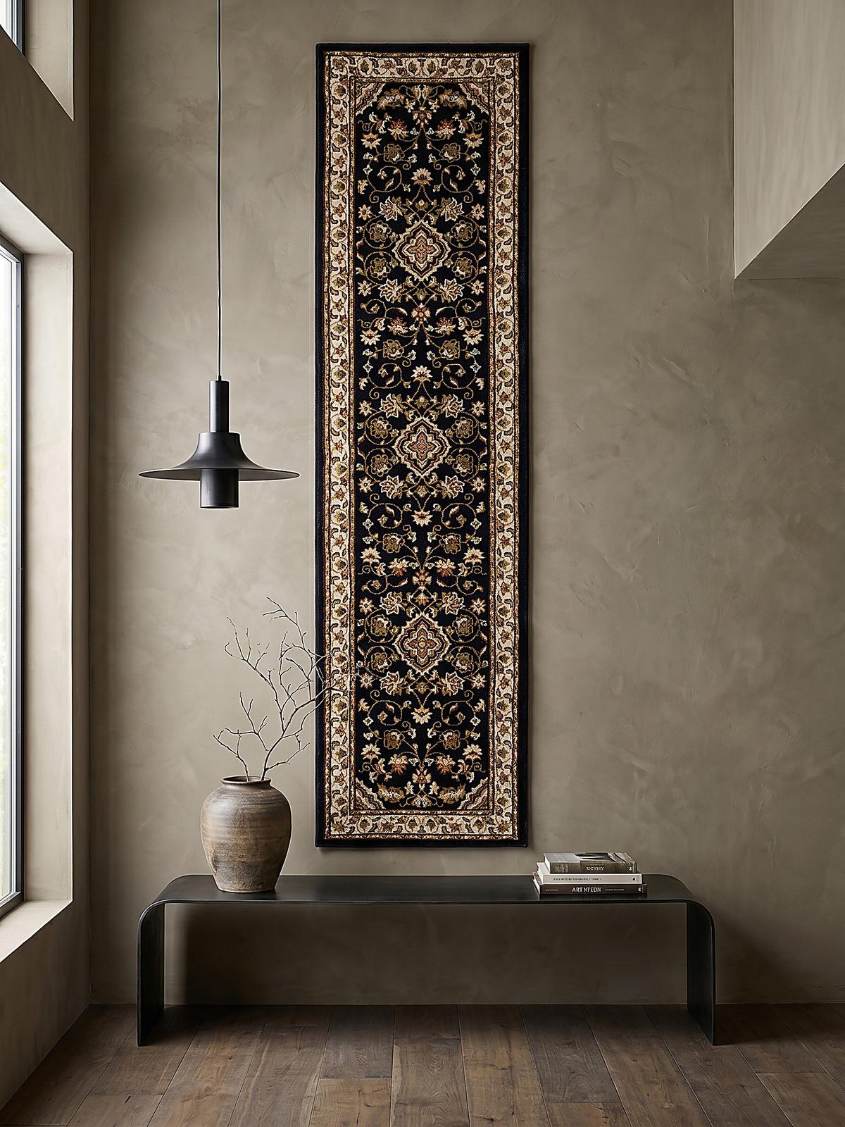 TEPPICH GLAZERT, klassisch-floral, Dunkelblau, 60 x 230 cm - Blau, Textil (60/230cm) - KADIMA DESIGN