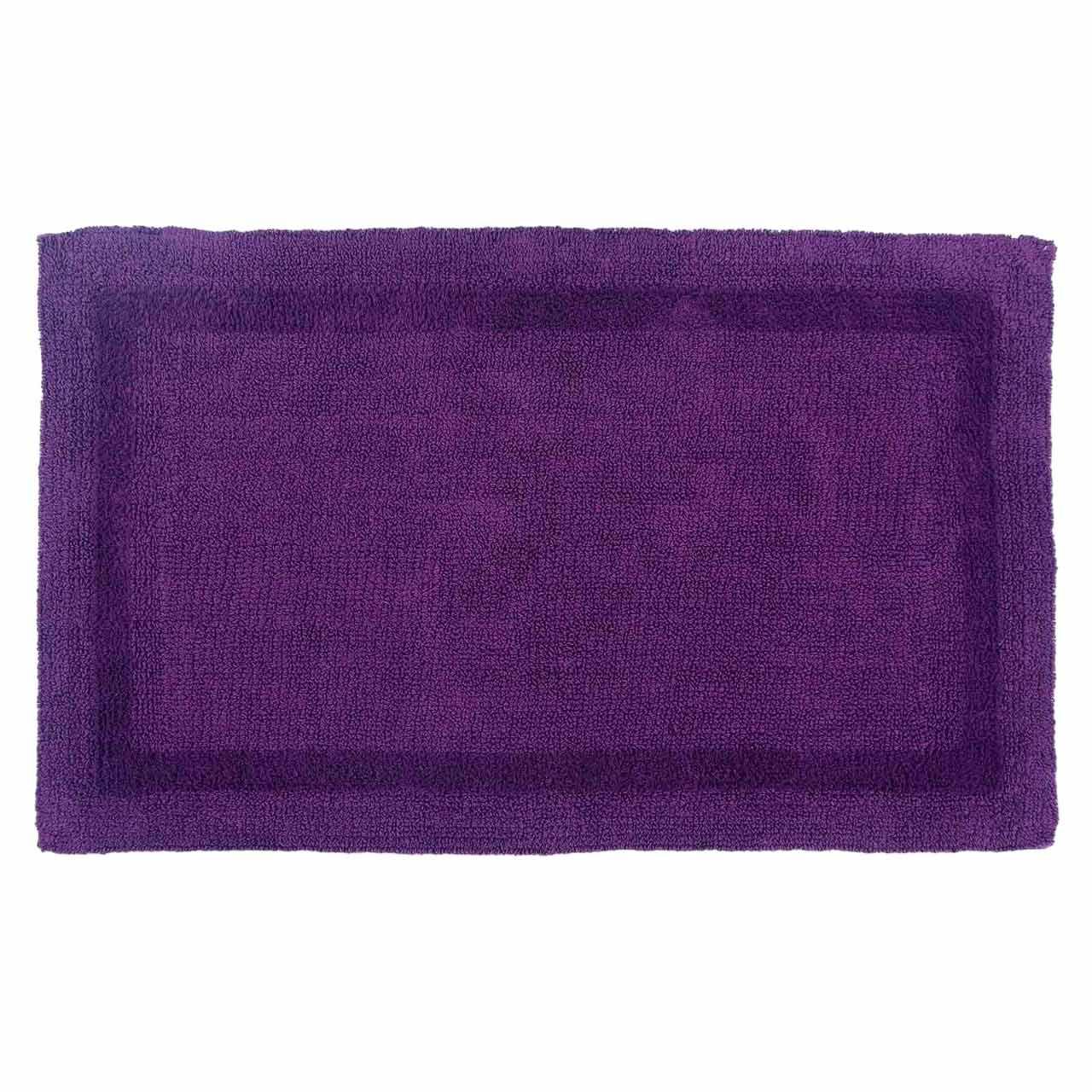 BADEMATTE 70/120 cm, 100% Baumwolle, wendbar - Lila, Textil (70/120cm) - Homescapes