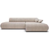 ECKSOFA Armone Hellbeige Chenille - Ecru/Schwarz, Kunststoff/Textil (173.5/286cm) - Selsey