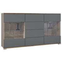 SIDEBOARD Bari Graphit Seidenmatt - Graphitfarben, Holzwerkstoff (138.5/75.5/35cm) - Vladon