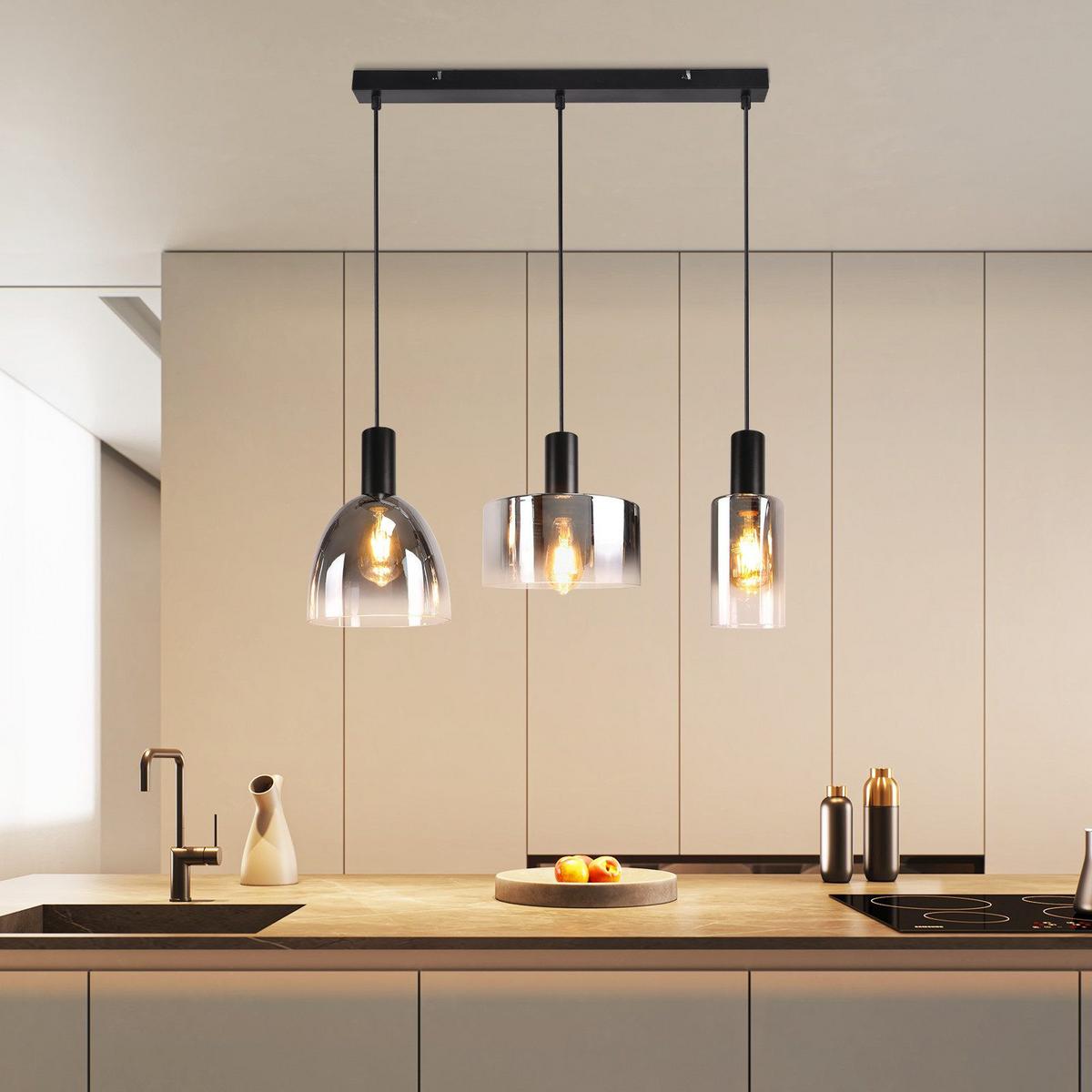 PENDELLEUCHTE Marsicano 55/5/180.5 cm - Schwarz, Metall (5/55/180.5cm) - Nettlife