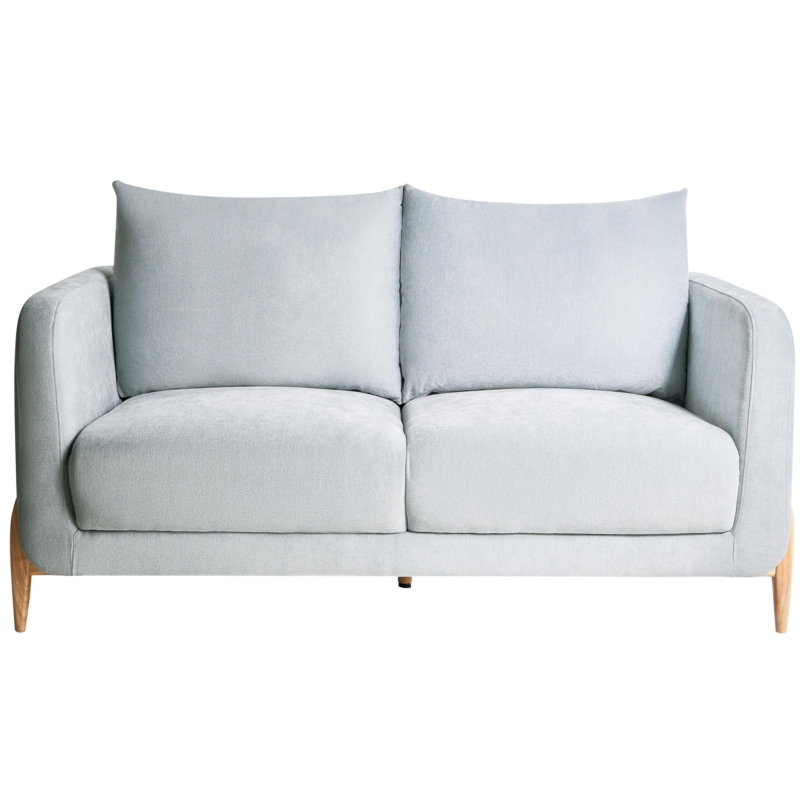 2-SITZER-SOFA Chenillegewebe Hellblau Gimo - Hellbraun, Textil (149/83/80cm) - Beliani