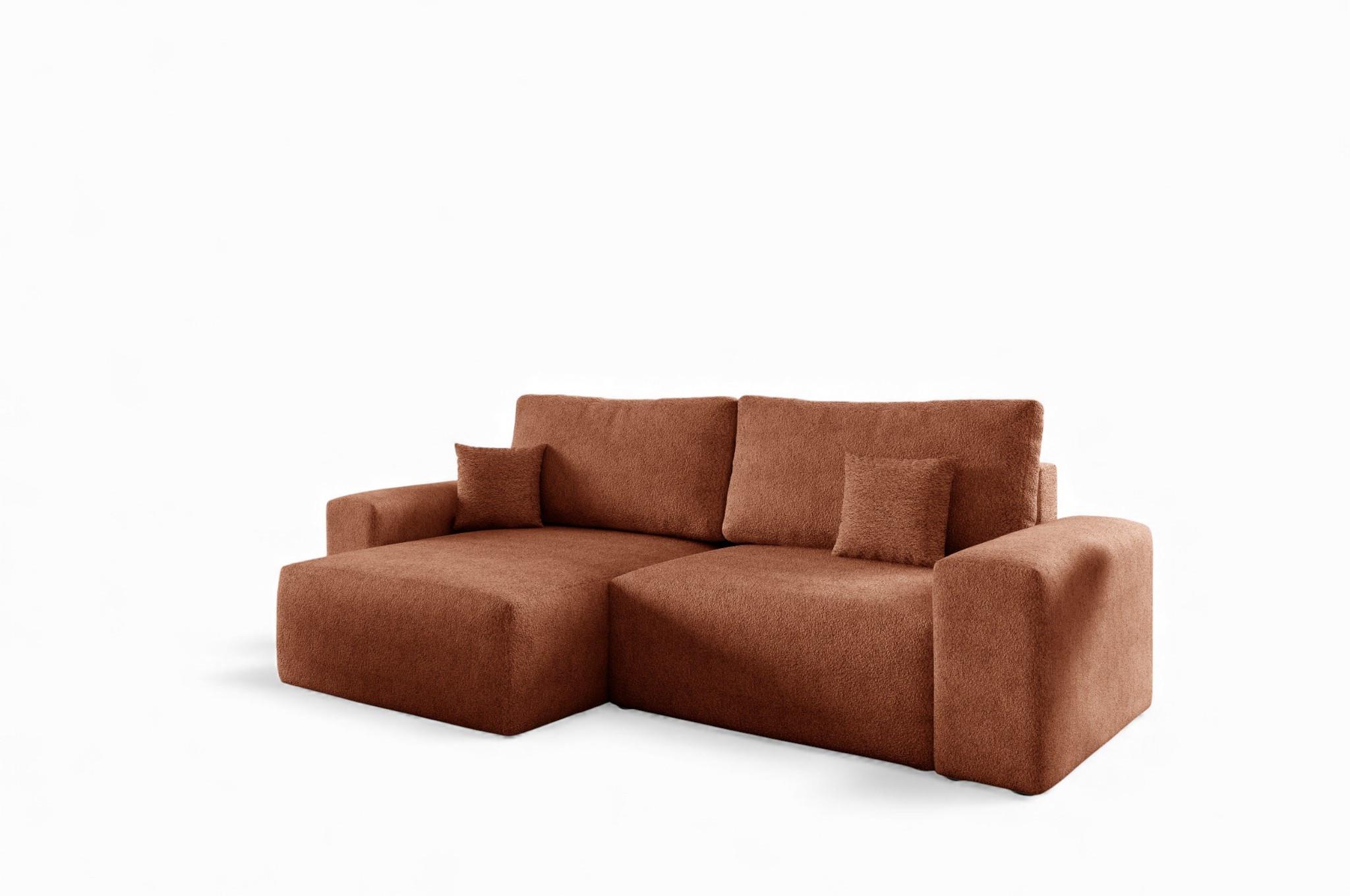 ECKSOFA Arona Xs Mit Schlaffunktion - Braun, Holzwerkstoff/Textil (148/255cm) - Fun Möbel