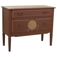 KOMMODE aus braunem Holz und Rattan, 88x38x72 cm - Braun, Holz (88/72/38cm) - Wanderlust
