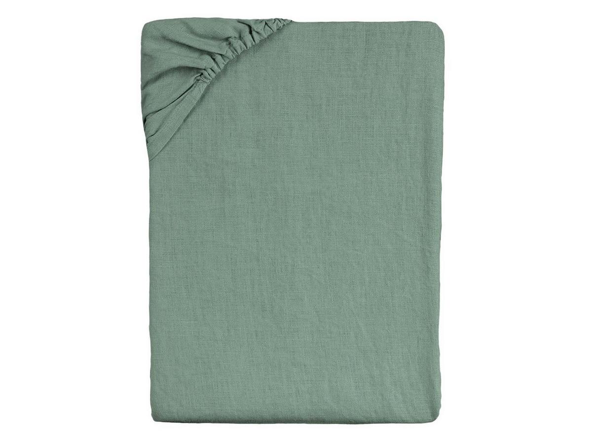 SPANNBETTTUCH reines Leinen natural-mint 90/200 cm - Mintgrün, Naturmaterialien (90/200cm) - beties Heimtextil