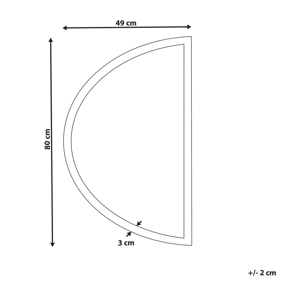 LED-WANDSPIEGEL halbrund 80 cm Silber Bezons - Silberfarben, Glas (80/3/49cm) - Beliani