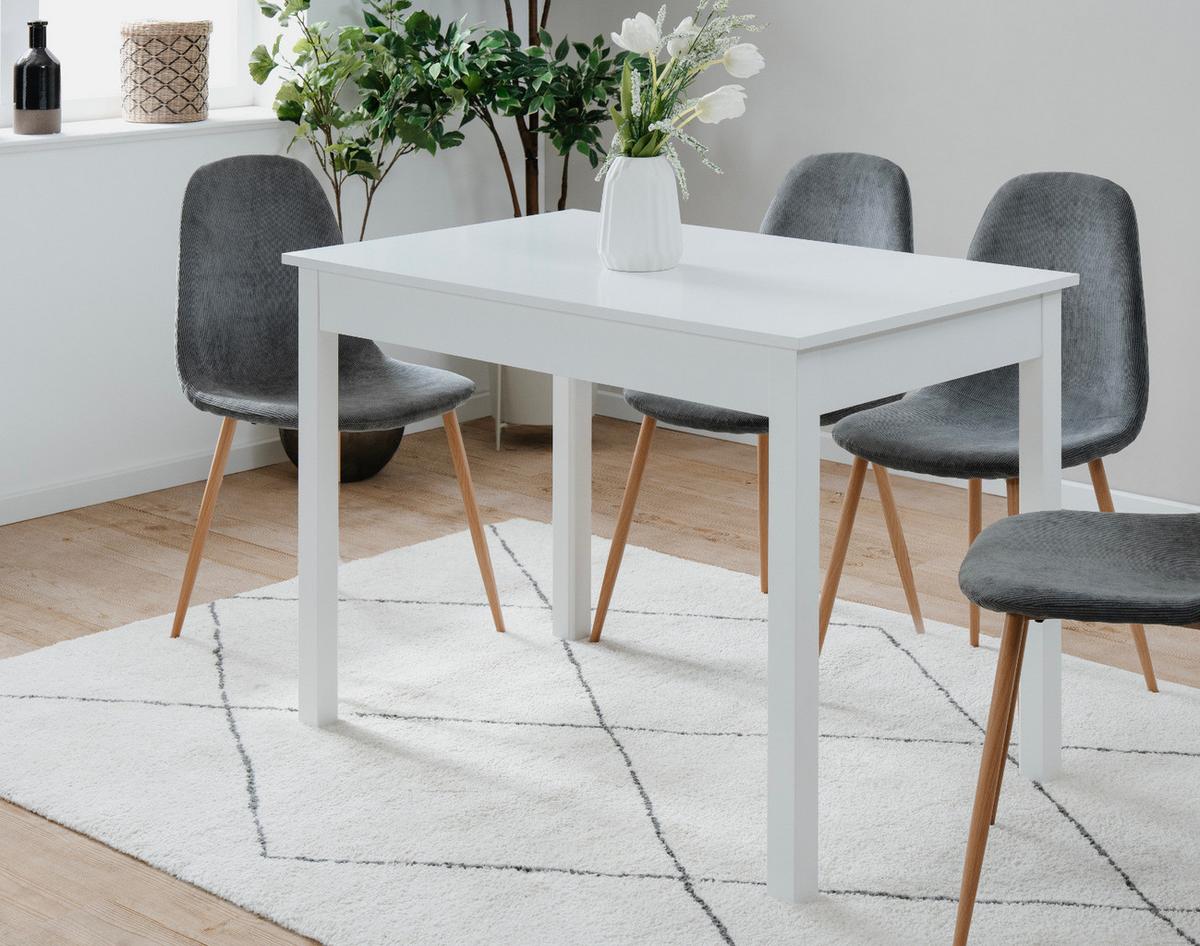 ESSTISCH weiß 110 x 67 cm, Küchentisch in modernem Design - Weiß, Holzwerkstoff/Kunststoff (67/90/76cm) - Furn.Design