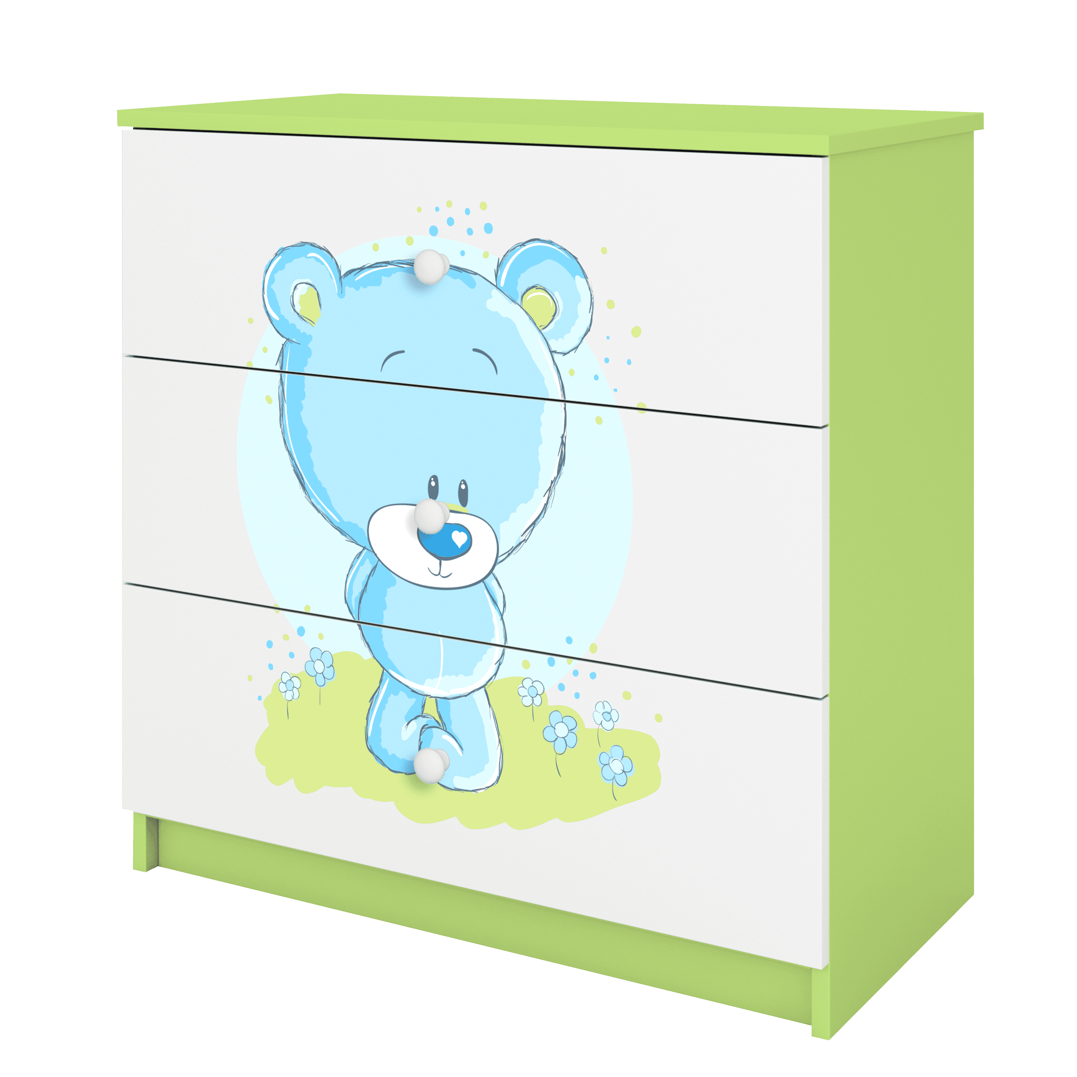 KOMMODE Babydreams Blaubär 81/81/41 - Grün, Holzwerkstoff (81/81/41cm) - RAUMHIRSCH FURNITURE