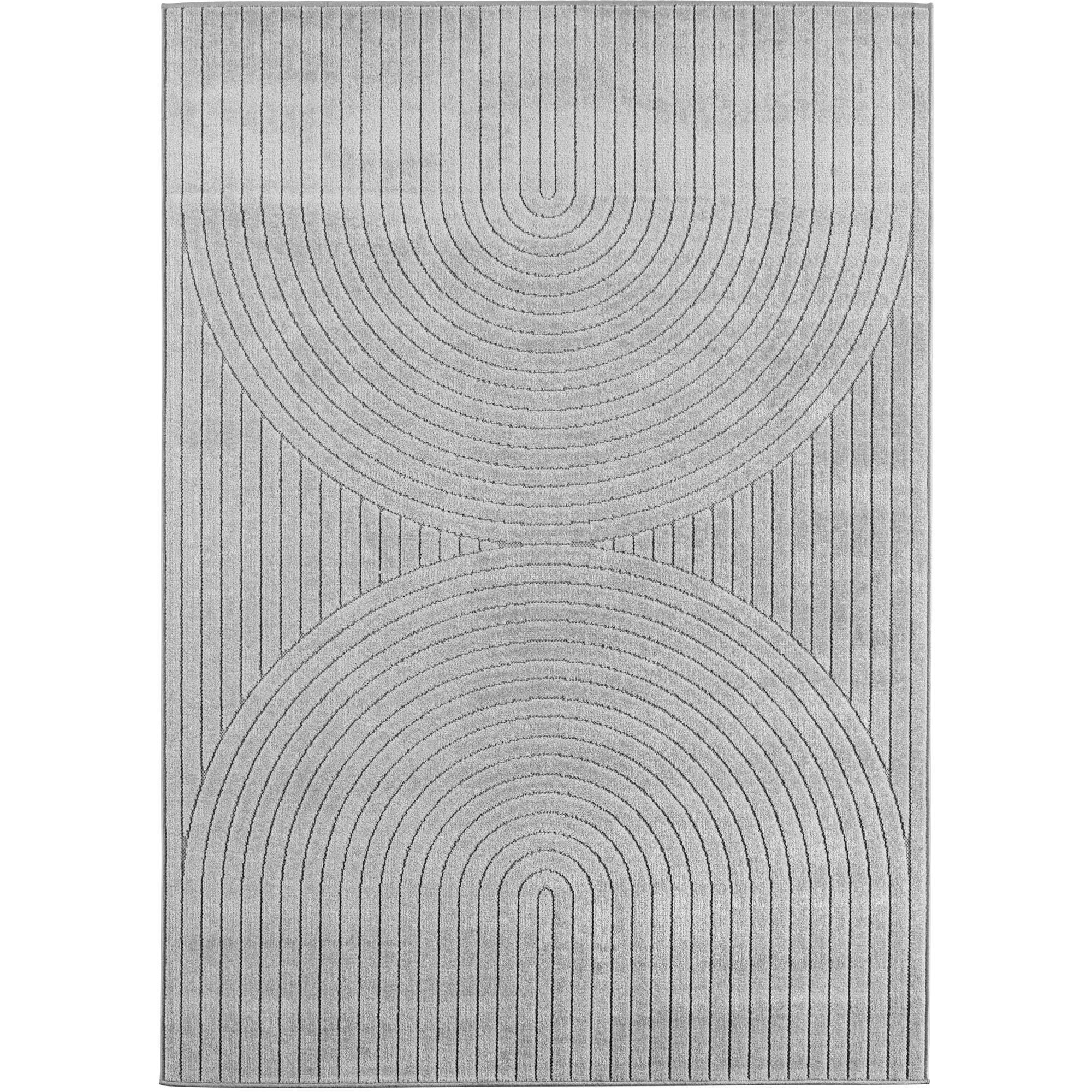 TEPPICH Outdoor ENGADIN in Silber, im Skandi-Stil mit 3D-Design, 240 x 340 cm - Silberfarben, Textil (240/340cm) - KADIMA DESIGN