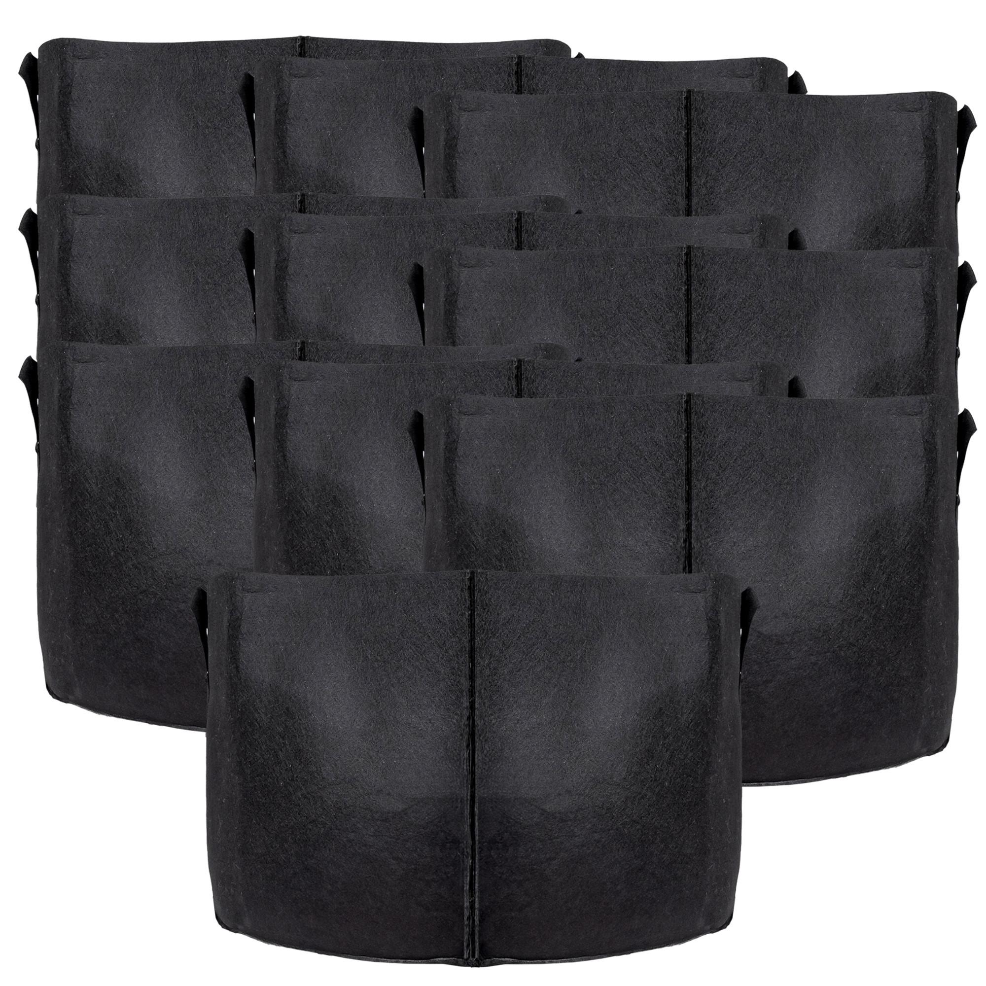 PFLANZSACK Vliesstoff 60/40 cm (10-tlg. Set) - Schwarz, Textil (40cm) - Intirilife