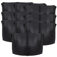 PFLANZSACK Vliesstoff 60/40 cm (10-tlg. Set) - Schwarz, Textil (40cm) - Intirilife