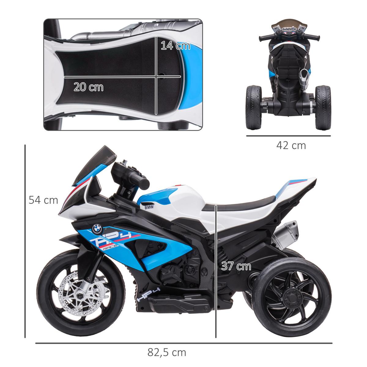 KINDER Elektro-Motorrad Kindermotorrad 6V Elektrofahrzeug Elektro-Dreirad Blau - Blau, Kunststoff (82.5/42/54cm) - HOMCOM