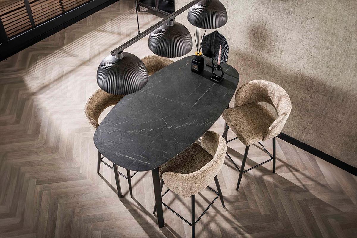BARTISCH SESTA Schwarz Holz - Schwarz, Holz/Metall (75/140/92cm) - KAWOLA