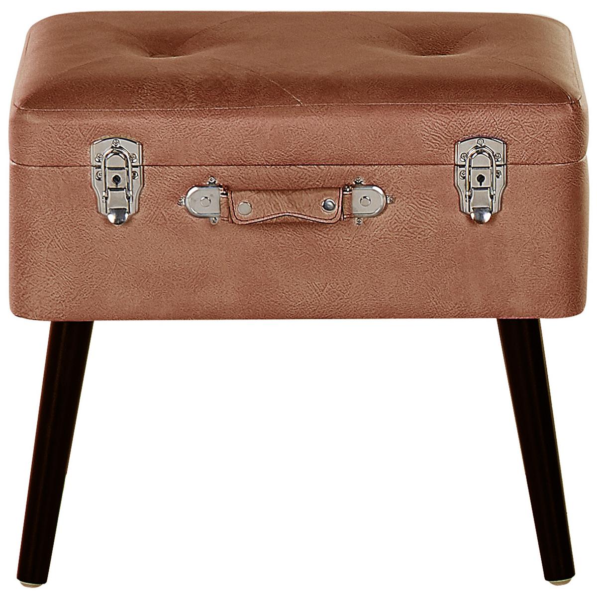 HOCKER Mallard 36/52/46 cm - Braun, Kunststoff/Textil (52/46/36cm) - Beliani