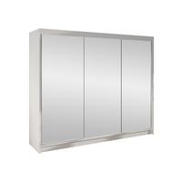 SCHWEBETÜRENSCHRANK Derby III - Weiß, Holzwerkstoff/Metall (200/215/58cm) - MIRJAN24
