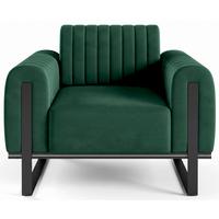 SESSEL Parissa 106 cm - Schwarz/Grün, Holz/Metall (106/79/92cm) - Selsey