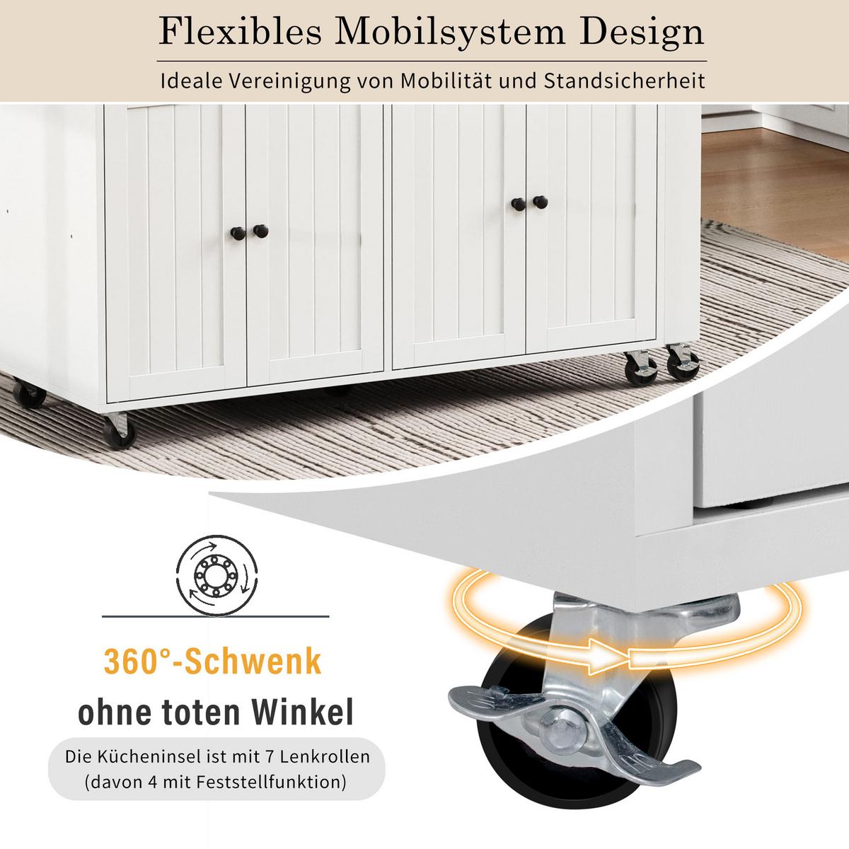 BARTISCH Weiß mit Stauraum und Ausziehfunktion - Weiß, Holzwerkstoff (45/180/92.2cm) - Urban Meuble