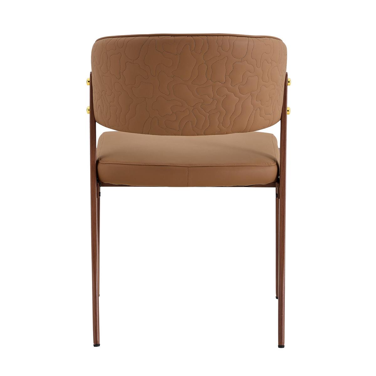 ESSZIMMERSTÜHLE 2er Set Braun Kunstleder Gepolstert Metallgestell - Braun, Leder (51/78/49cm) - Urban Meuble