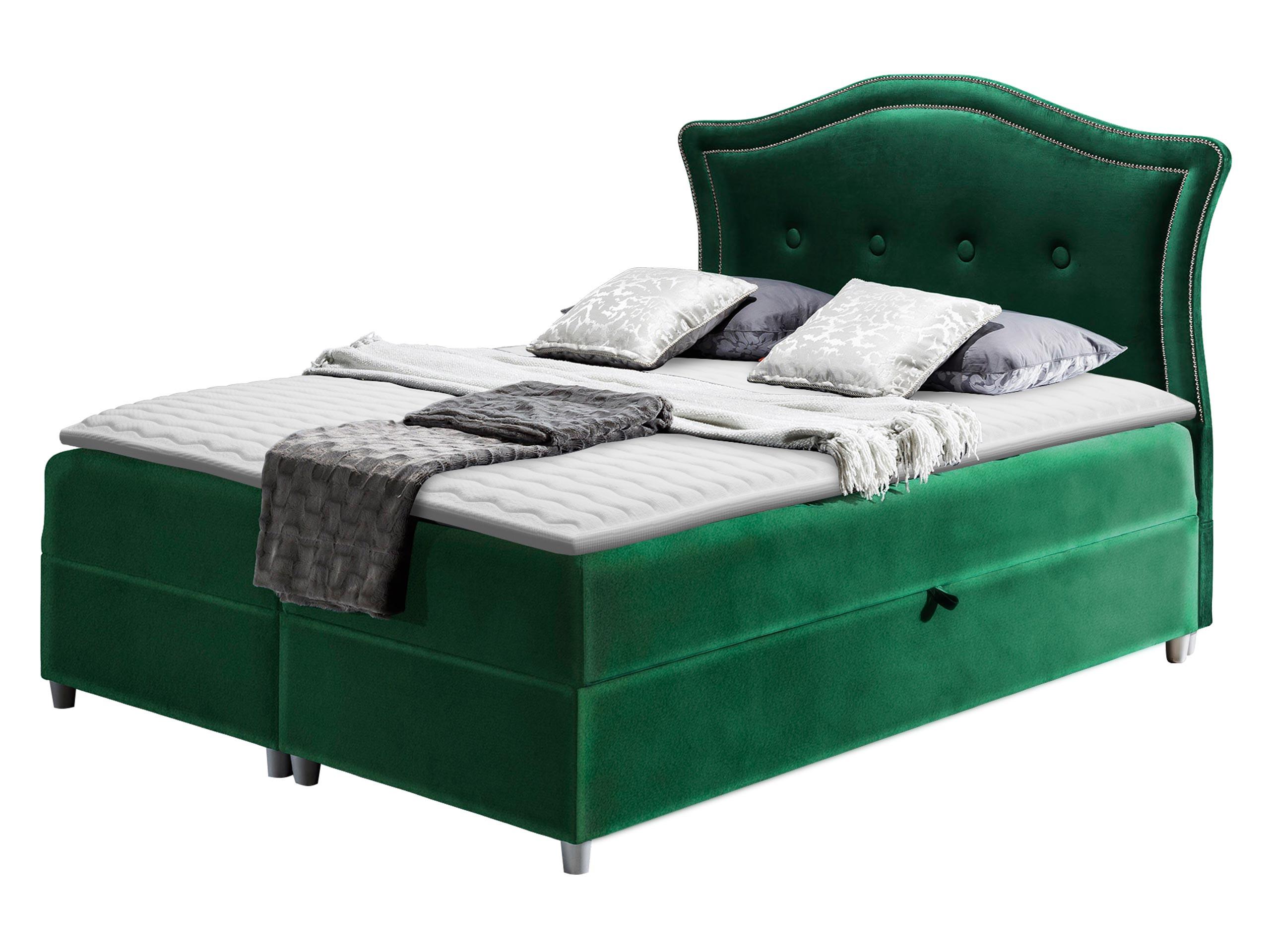 BOXBETT Bedran - H3 - Smaragdgrün, Holz (160/200cm) - MIRJAN24