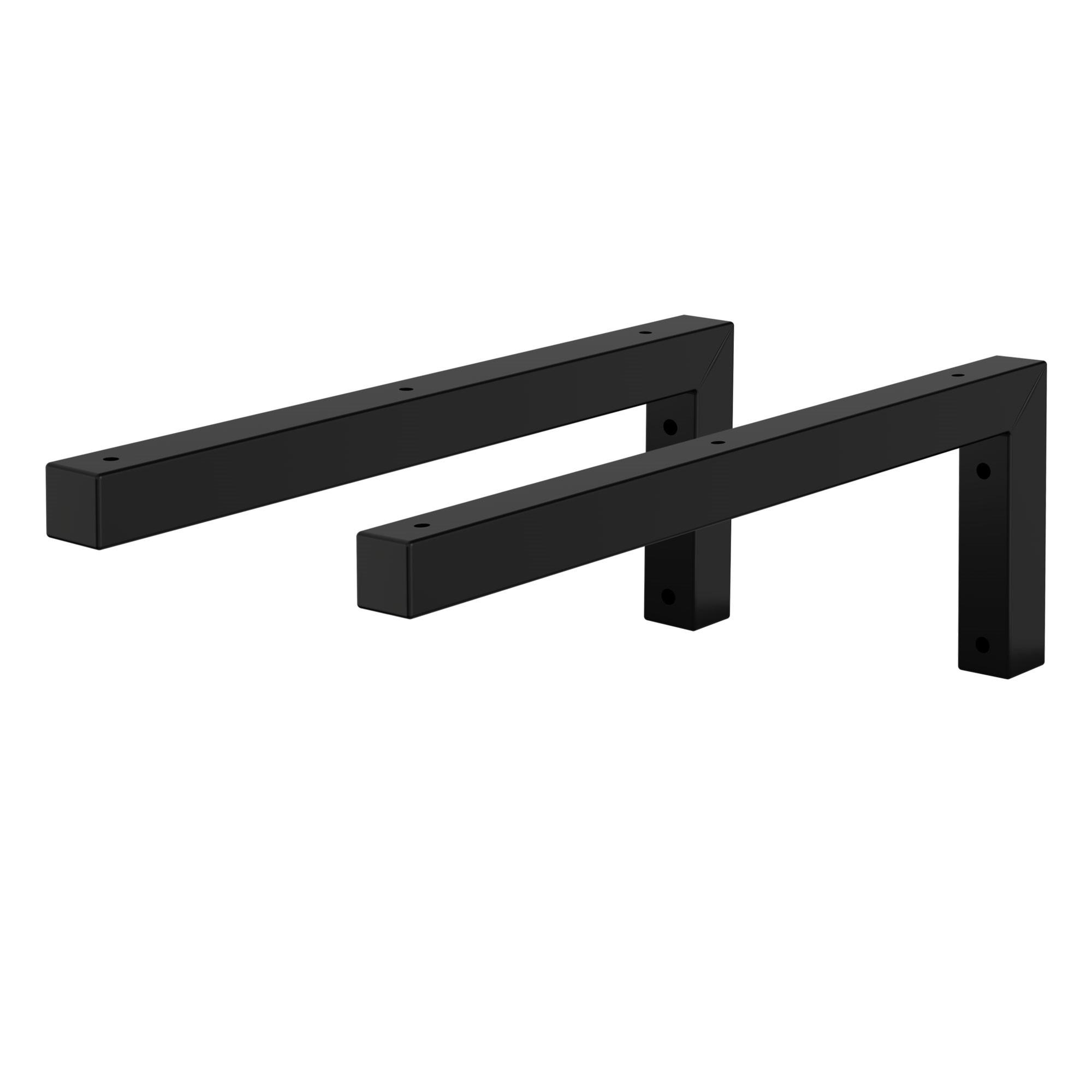 REGALHALTERUNG - Schwarz, Metall (40/15/3cm) - ML-DESIGN