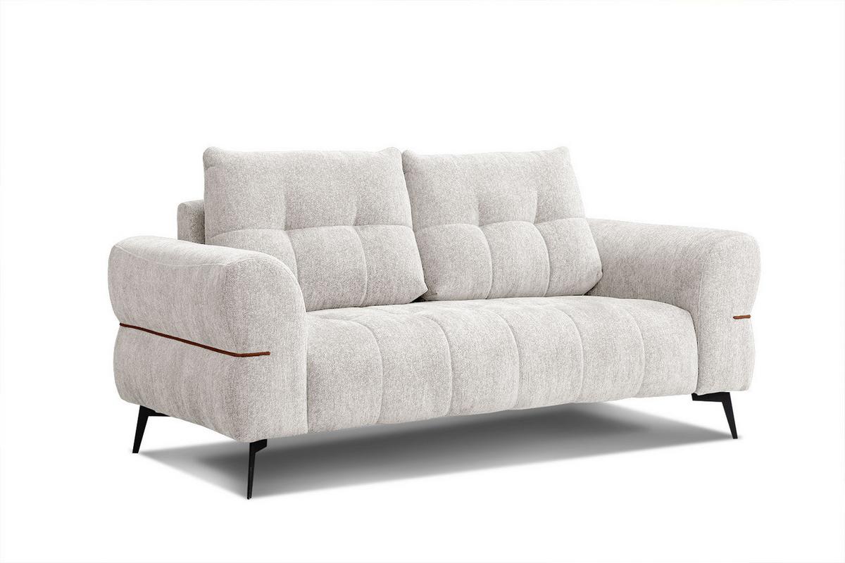 SOFA SALVINI 2,5-Sitzer, weiß - Schwarz/Weiß, Holzwerkstoff/Textil (176/88/99cm) - Wozimo