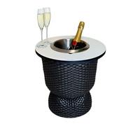 3-IN-1 LOUNGETISCH MIT EDELSTAHL-KÜHLER Paris Schwarz/Champagner 43 cm - Champagner/Schwarz, Kunststoff/Metall (41/41/43cm) - COOTAB Cooler Table