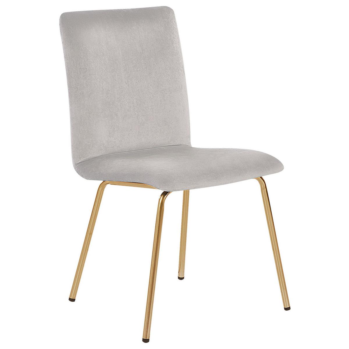 ESSZIMMERSTUHL 2er-Set Samtstoff Grau Rubio - Grau, Textil/Metall (47/80/41cm) - Beliani