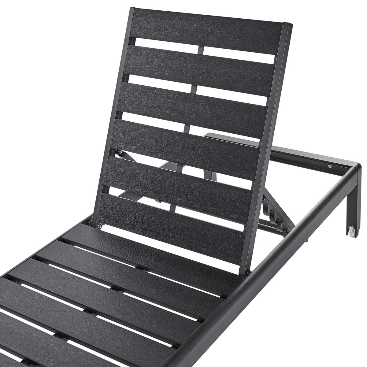 GARTENLIEGE Schwarz Nardo - Schwarz, Kunststoff (64/29/198cm) - Beliani