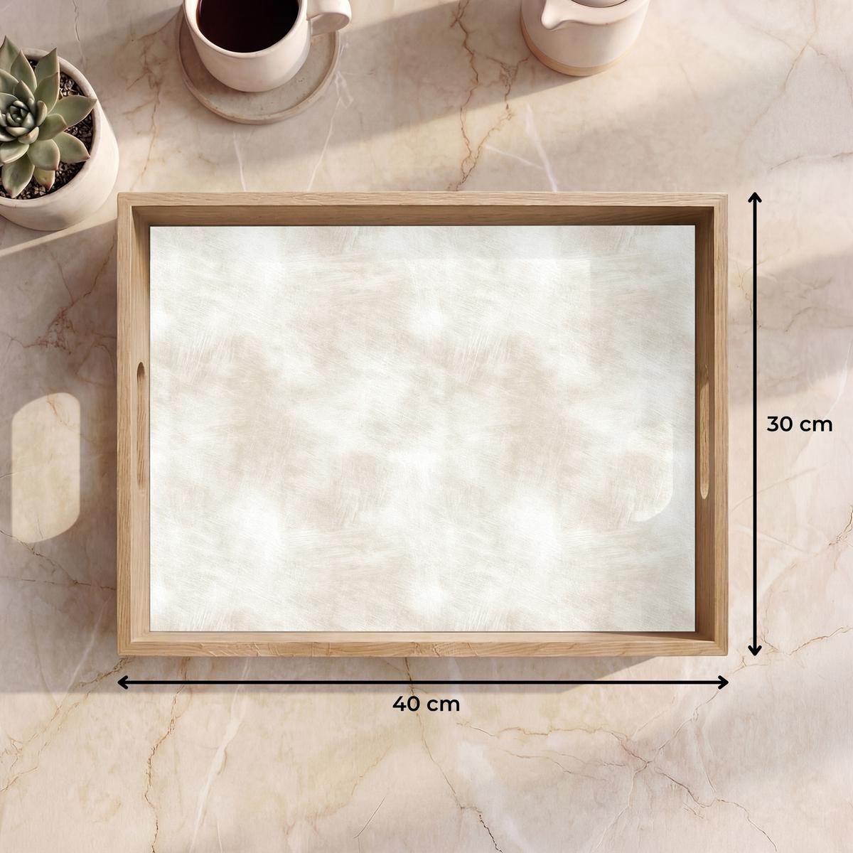 TABLETT Dezent - Textur - Beige 40x30 cm - Creme, Holz (40/5/5cm) - OnlyWow