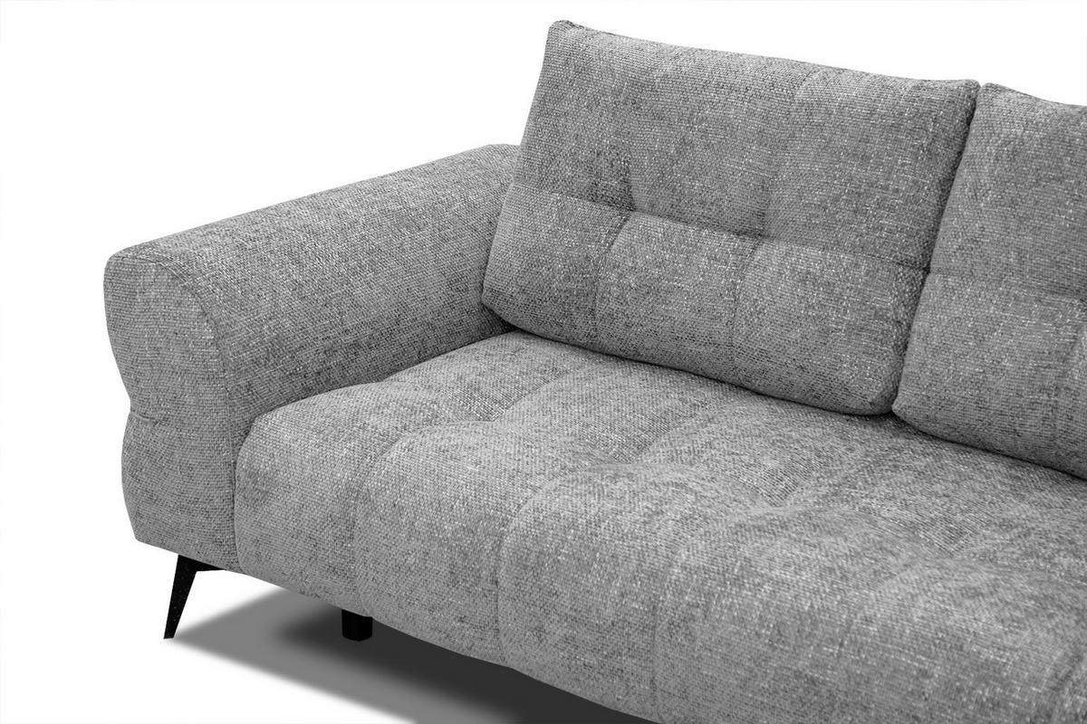 ECKSOFA SALVINI 5-Sitzer, grau - Schwarz/Grau, Holzwerkstoff/Textil (292/158cm) - Wozimo